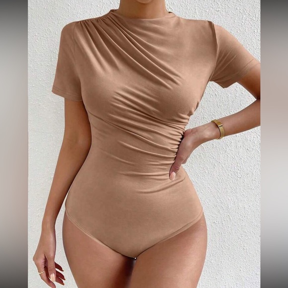 Boho ruched fitted bodysuit